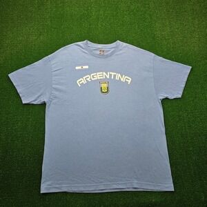 Argentina Soccer Team Tshirt Mens XL Light Blue World Cup Futbol Graphic Print